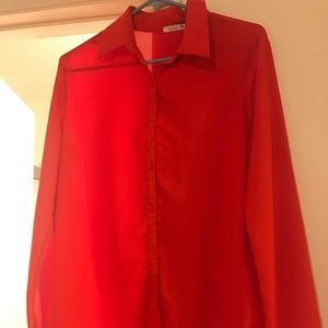 Red button Down Blouse